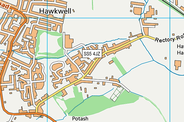 SS5 4JZ map - OS VectorMap District (Ordnance Survey)