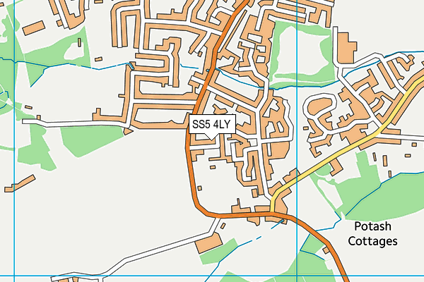 SS5 4LY map - OS VectorMap District (Ordnance Survey)