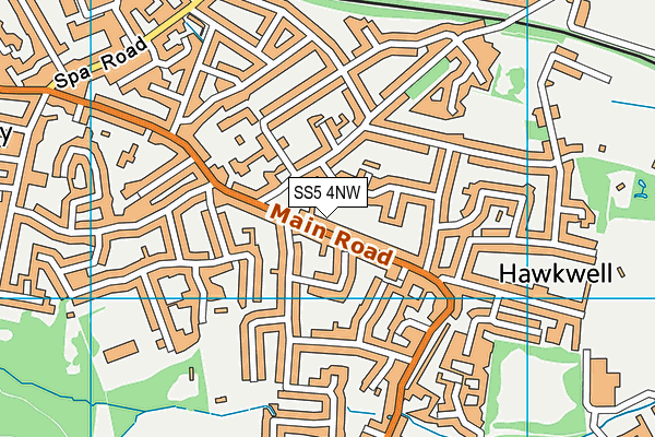 SS5 4NW map - OS VectorMap District (Ordnance Survey)