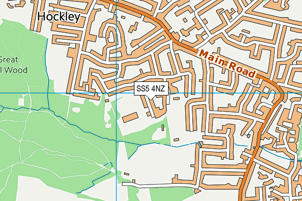 SS5 4NZ map - OS VectorMap District (Ordnance Survey)