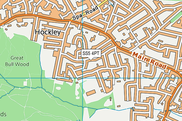 SS5 4PT map - OS VectorMap District (Ordnance Survey)