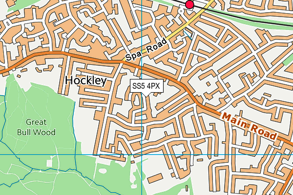 SS5 4PX map - OS VectorMap District (Ordnance Survey)