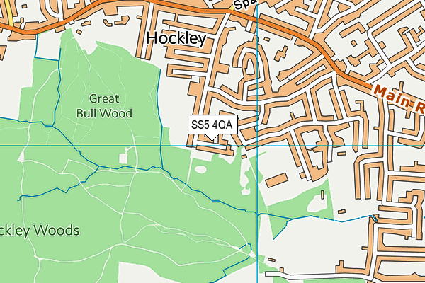 SS5 4QA map - OS VectorMap District (Ordnance Survey)