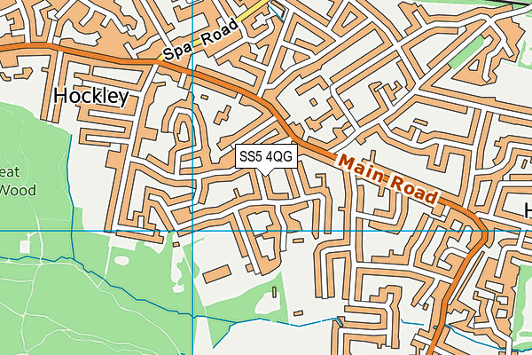 SS5 4QG map - OS VectorMap District (Ordnance Survey)