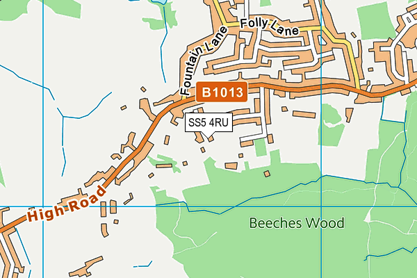 SS5 4RU map - OS VectorMap District (Ordnance Survey)