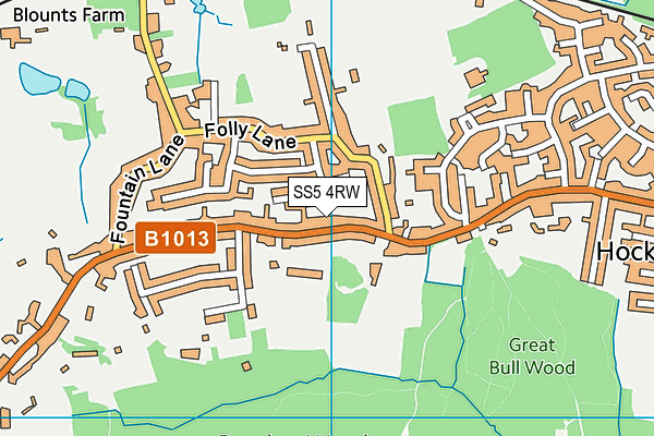 SS5 4RW map - OS VectorMap District (Ordnance Survey)