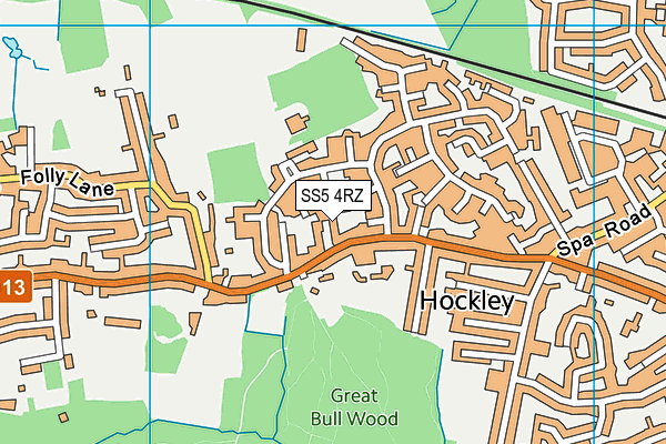 SS5 4RZ map - OS VectorMap District (Ordnance Survey)