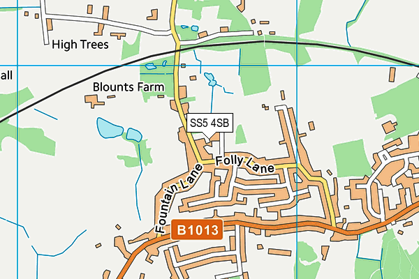 SS5 4SB map - OS VectorMap District (Ordnance Survey)