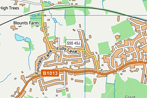 SS5 4SJ map - OS VectorMap District (Ordnance Survey)