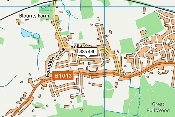 SS5 4SL map - OS VectorMap District (Ordnance Survey)