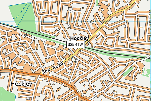 SS5 4TW map - OS VectorMap District (Ordnance Survey)