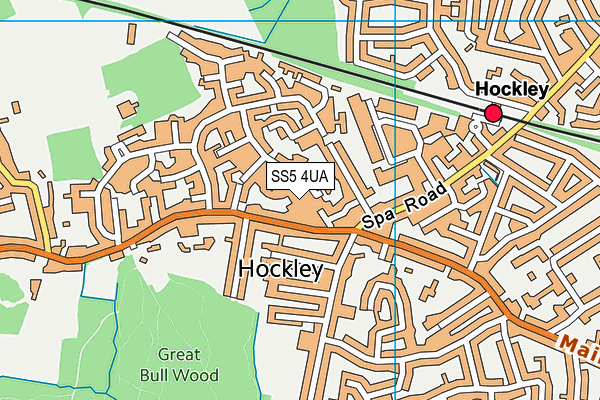 SS5 4UA map - OS VectorMap District (Ordnance Survey)