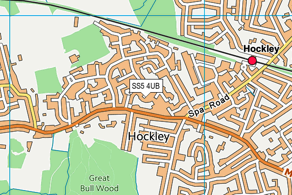 SS5 4UB map - OS VectorMap District (Ordnance Survey)