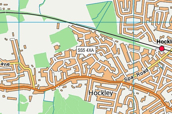 SS5 4XA map - OS VectorMap District (Ordnance Survey)