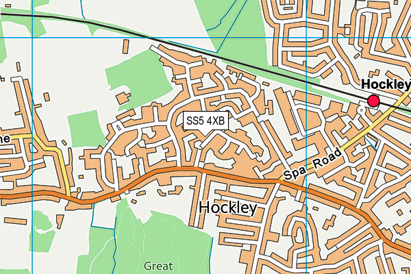 SS5 4XB map - OS VectorMap District (Ordnance Survey)
