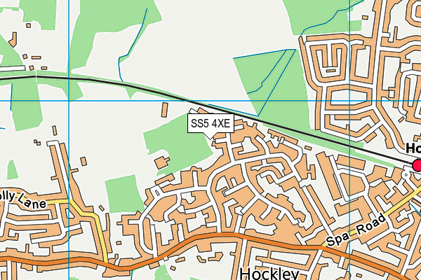SS5 4XE map - OS VectorMap District (Ordnance Survey)