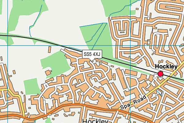 SS5 4XJ map - OS VectorMap District (Ordnance Survey)