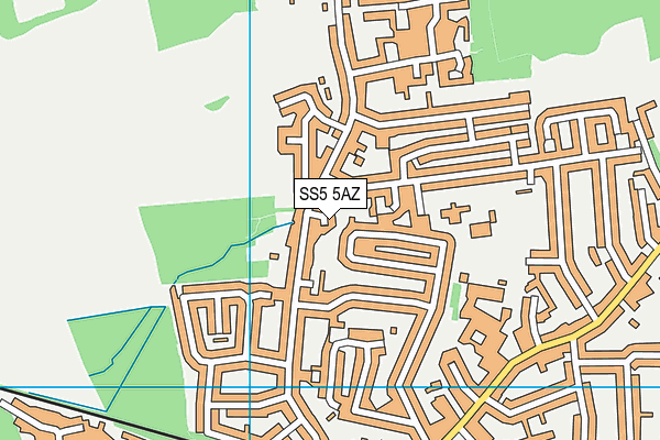 SS5 5AZ map - OS VectorMap District (Ordnance Survey)