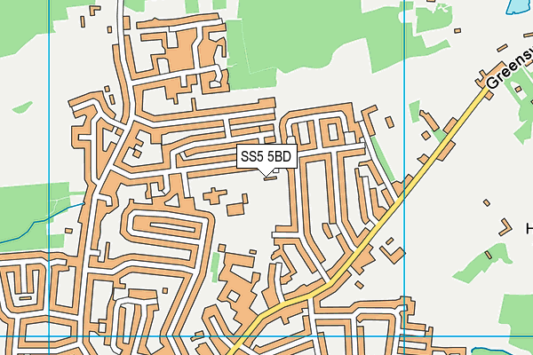 SS5 5BD map - OS VectorMap District (Ordnance Survey)