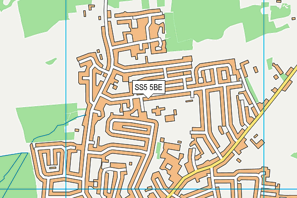 SS5 5BE map - OS VectorMap District (Ordnance Survey)