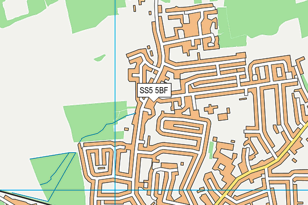 SS5 5BF map - OS VectorMap District (Ordnance Survey)