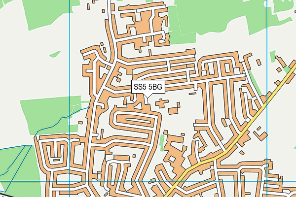 SS5 5BG map - OS VectorMap District (Ordnance Survey)