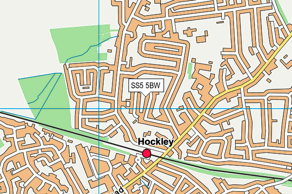 SS5 5BW map - OS VectorMap District (Ordnance Survey)