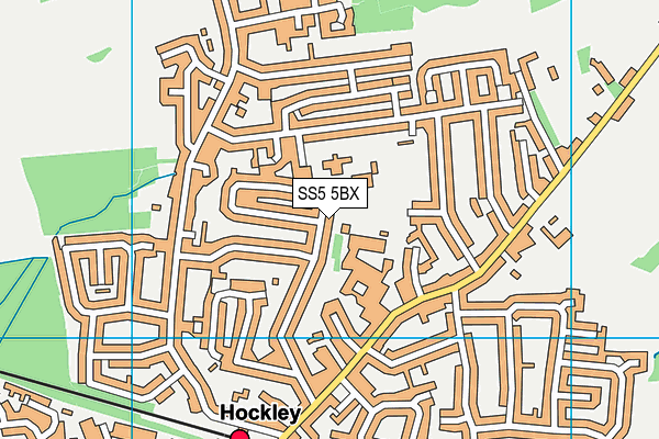 SS5 5BX map - OS VectorMap District (Ordnance Survey)