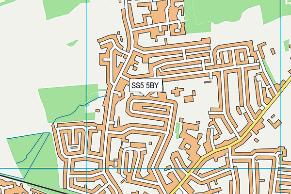 SS5 5BY map - OS VectorMap District (Ordnance Survey)