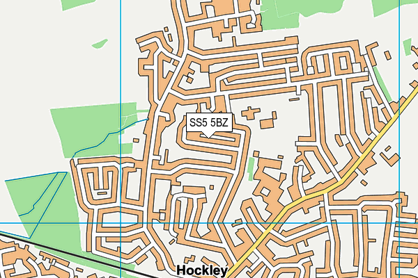 SS5 5BZ map - OS VectorMap District (Ordnance Survey)