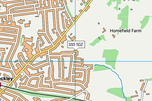 SS5 5DZ map - OS VectorMap District (Ordnance Survey)