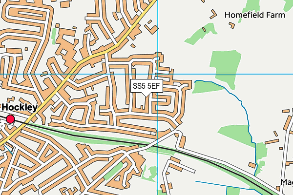 SS5 5EF map - OS VectorMap District (Ordnance Survey)