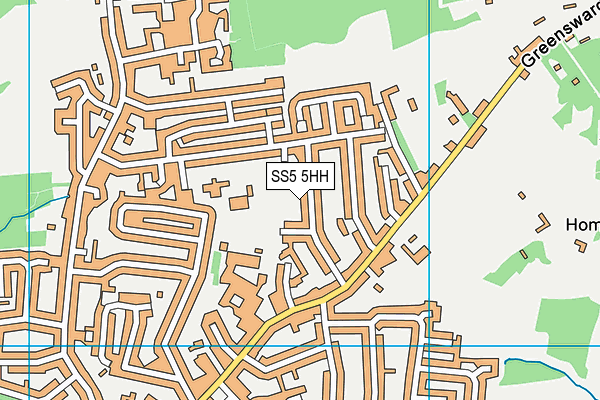 SS5 5HH map - OS VectorMap District (Ordnance Survey)