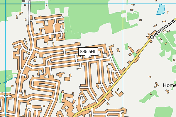 SS5 5HL map - OS VectorMap District (Ordnance Survey)