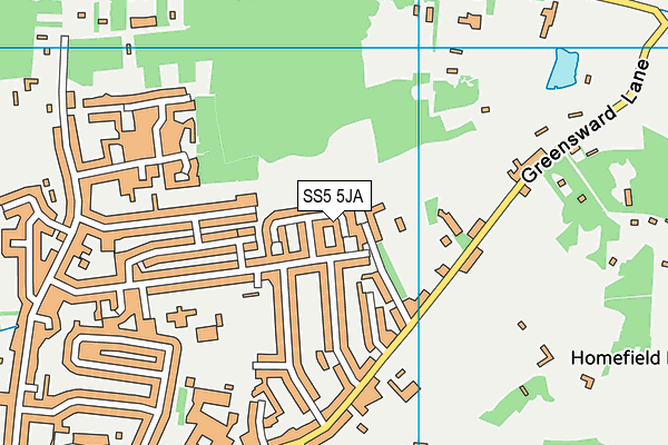 SS5 5JA map - OS VectorMap District (Ordnance Survey)