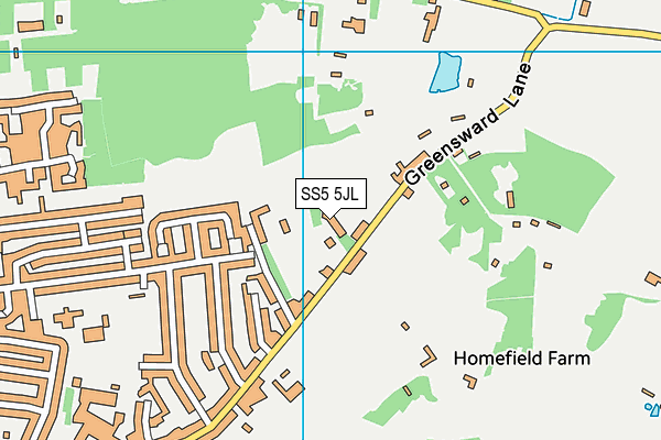 SS5 5JL map - OS VectorMap District (Ordnance Survey)