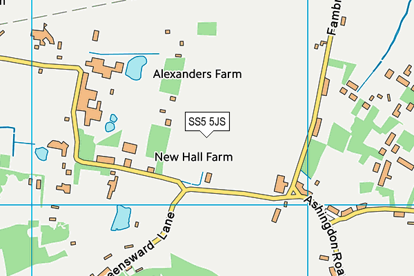 SS5 5JS map - OS VectorMap District (Ordnance Survey)
