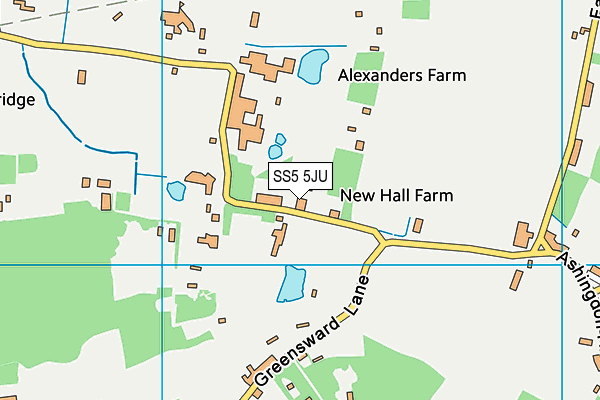 SS5 5JU map - OS VectorMap District (Ordnance Survey)