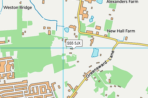 SS5 5JX map - OS VectorMap District (Ordnance Survey)