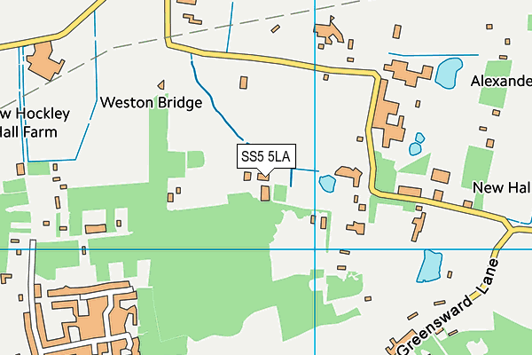 SS5 5LA map - OS VectorMap District (Ordnance Survey)