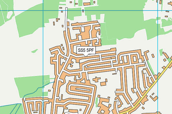 SS5 5PF map - OS VectorMap District (Ordnance Survey)