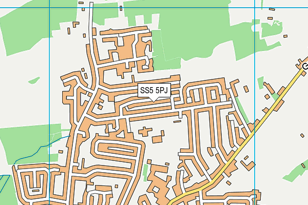 SS5 5PJ map - OS VectorMap District (Ordnance Survey)