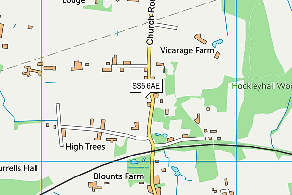 SS5 6AE map - OS VectorMap District (Ordnance Survey)