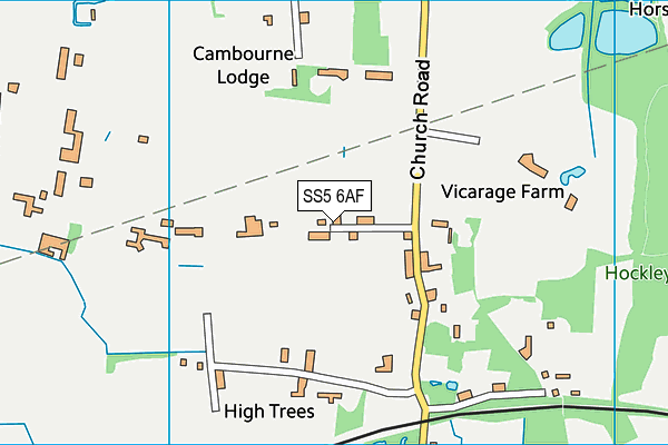 SS5 6AF map - OS VectorMap District (Ordnance Survey)