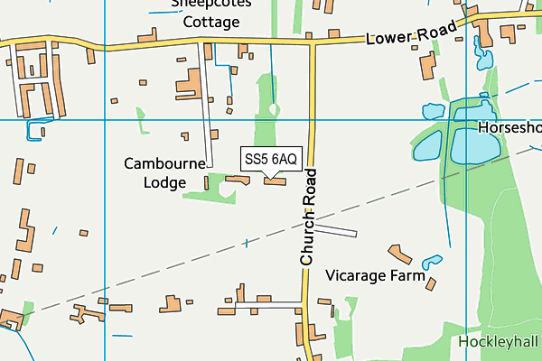 SS5 6AQ map - OS VectorMap District (Ordnance Survey)