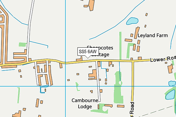 SS5 6AW map - OS VectorMap District (Ordnance Survey)