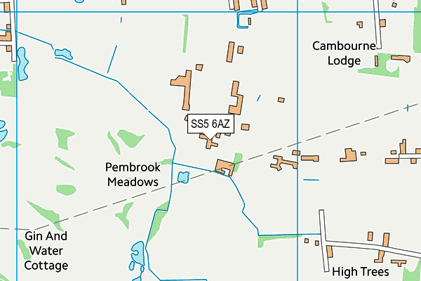 SS5 6AZ map - OS VectorMap District (Ordnance Survey)