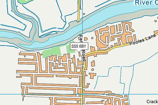SS5 6BY map - OS VectorMap District (Ordnance Survey)