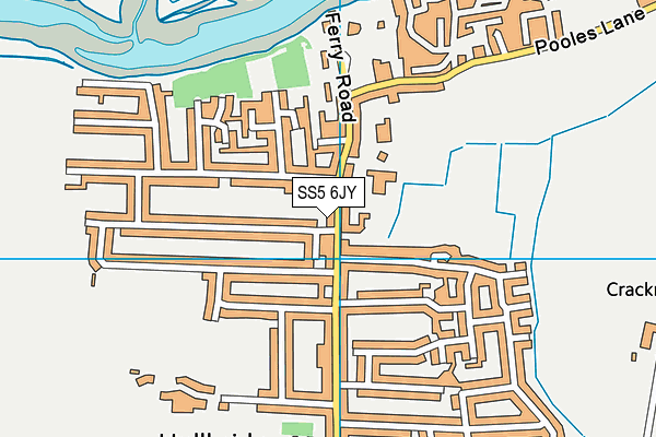SS5 6JY map - OS VectorMap District (Ordnance Survey)