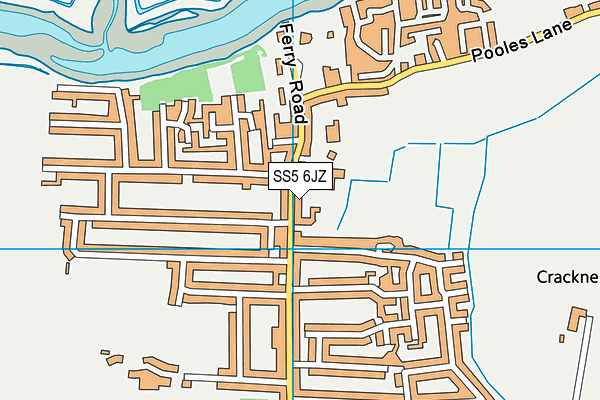 SS5 6JZ map - OS VectorMap District (Ordnance Survey)